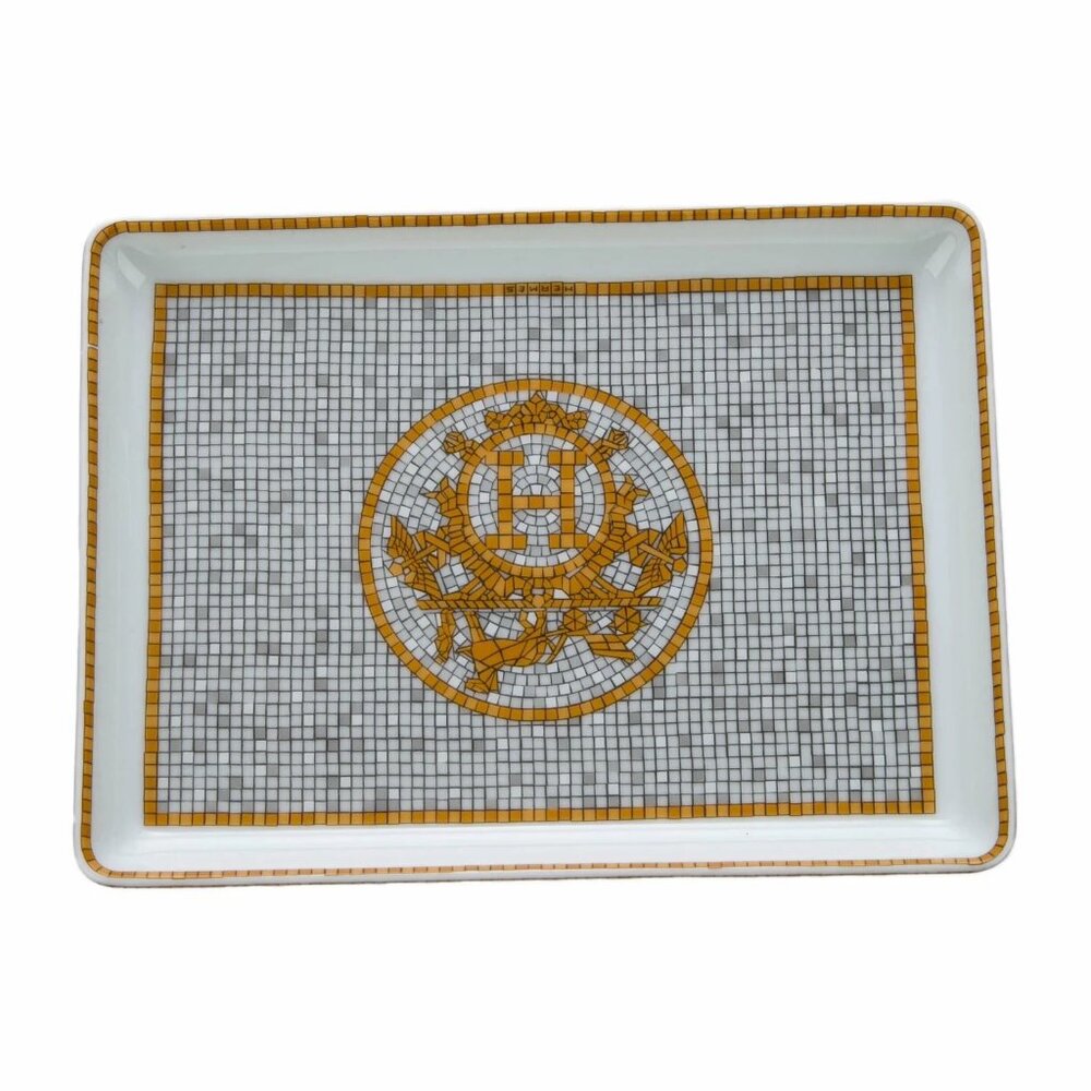 Hermes Mosaique au 24 gold sushi plate tray, small model - Picture 2 of 11